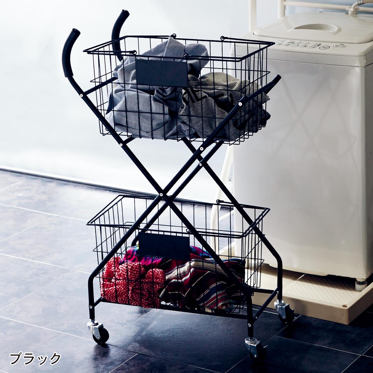 Amazon｜[ベルメゾン] ランドリーカート スチール キャスター付き